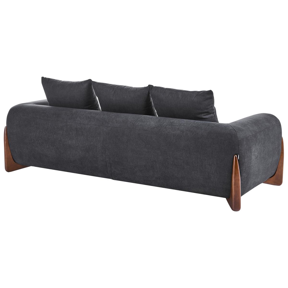 SOFA-SET 6-Sitzer Schwarz Vinliden - Schwarz/Braun, Textil (217/82/87cm) - Beliani