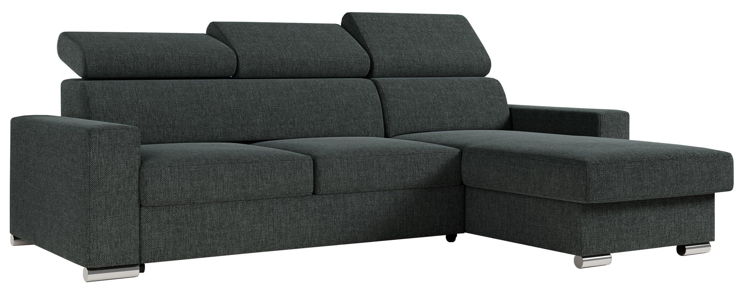ECKSOFA FOX-L Dunkelgrau - Dunkelgrau/Silberfarben, Kunststoff/Textil (242/168cm) - MKS