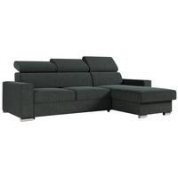 ECKSOFA FOX-L Dunkelgrau - Dunkelgrau/Silberfarben, Kunststoff/Textil (242/168cm) - MKS