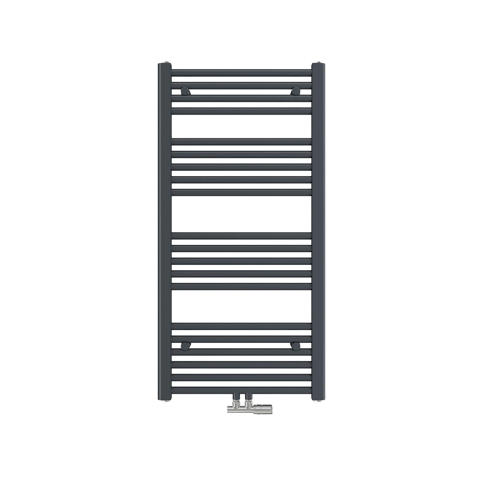 HEIZKÖRPER wasserführender Handtuchheizkörper Anthrazit 100/50/3 cm - Anthrazit, Metall (50/100/3cm) - EMKE