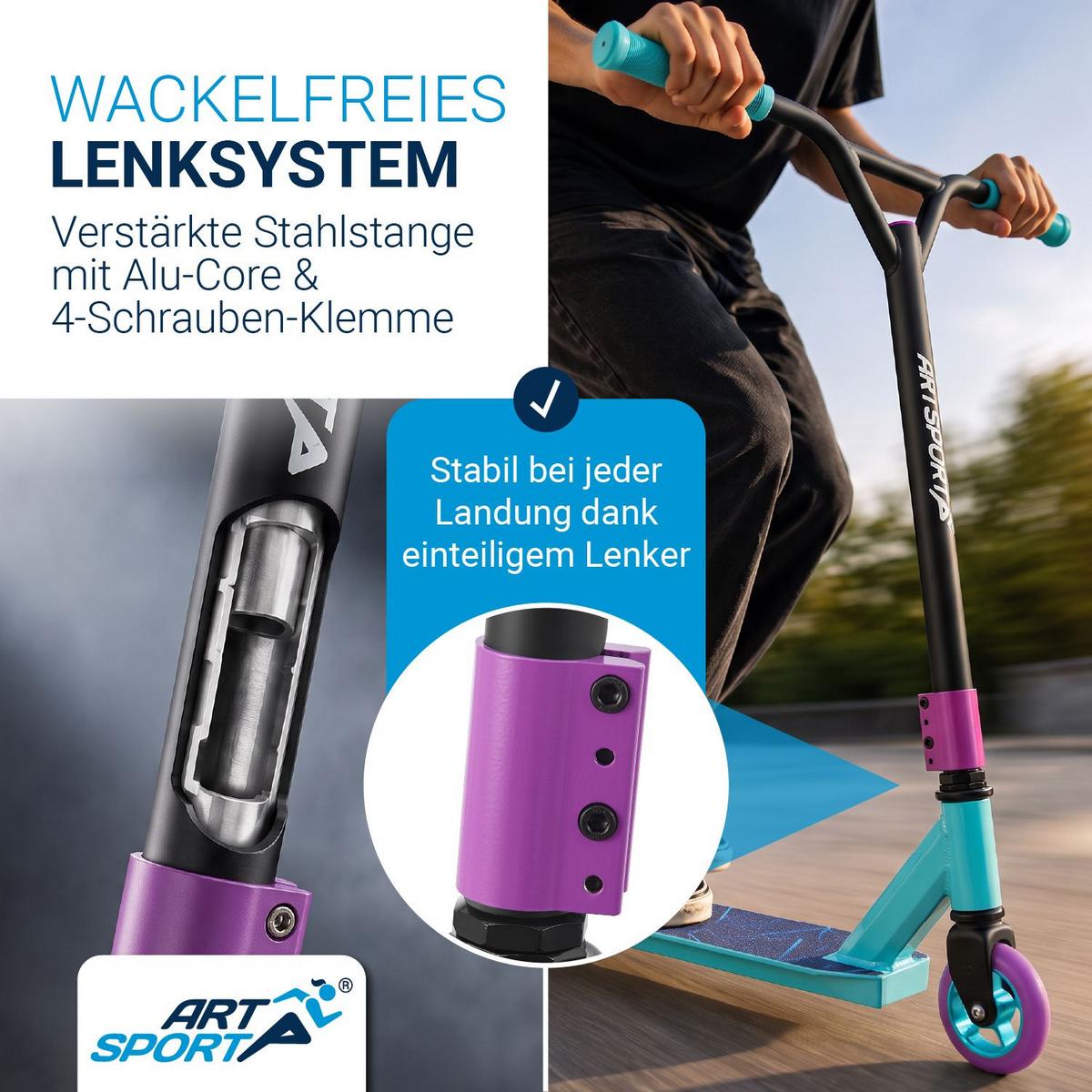 STUNTSCOOTER Retro Purple - Lila, Metall (84/47/84cm) - Artsport