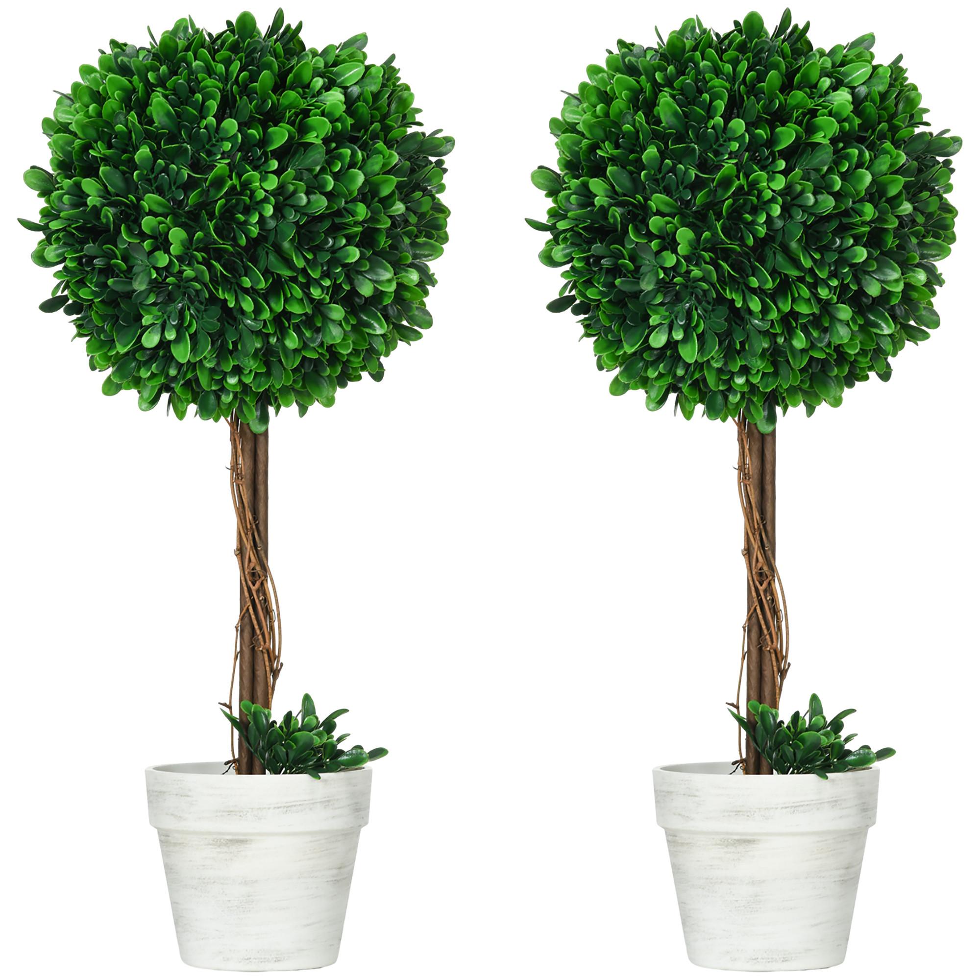 KÜNSTLICHE Pflanzen, PE, Stahl, Grün - Grün, Kunststoff (60cm) - HOMCOM