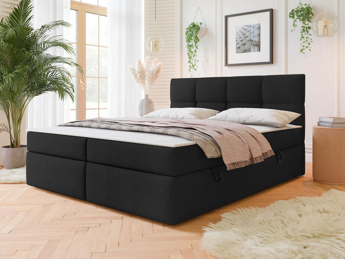 BOXBETT Figaro - H3 - Schwarz, Holz/Textil (180/200cm) - MIRJAN24