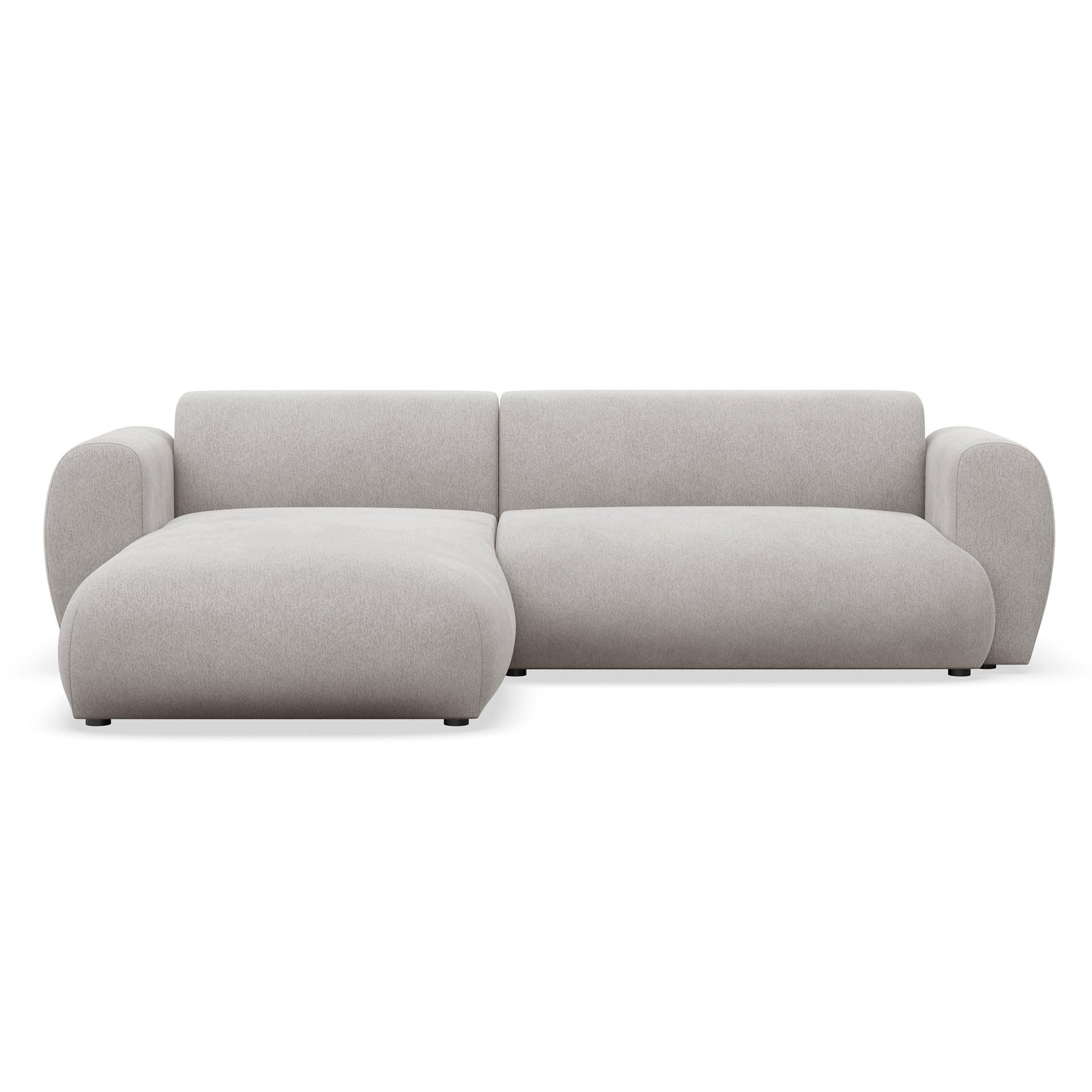 ECKSOFA Emia Hellgrau links - Hellgrau/Schwarz, Kunststoff/Textil (262/156cm) - Selsey