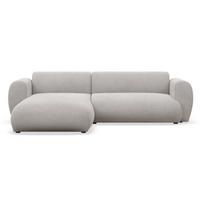 ECKSOFA Emia Hellgrau links - Hellgrau/Schwarz, Kunststoff/Textil (262/156cm) - Selsey