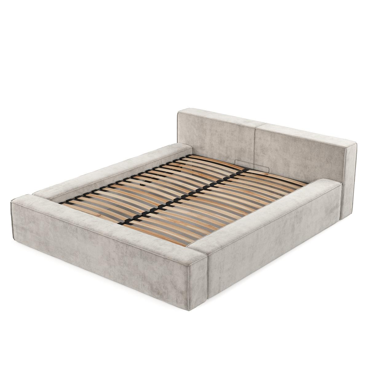 POLSTERBETT Casto mit Stauraum 140/200 cm Hellbeige im Terra NW Stoff - Sandfarben/Schwarz, Holz/Holzwerkstoff (140/200cm) - AltaBeds
