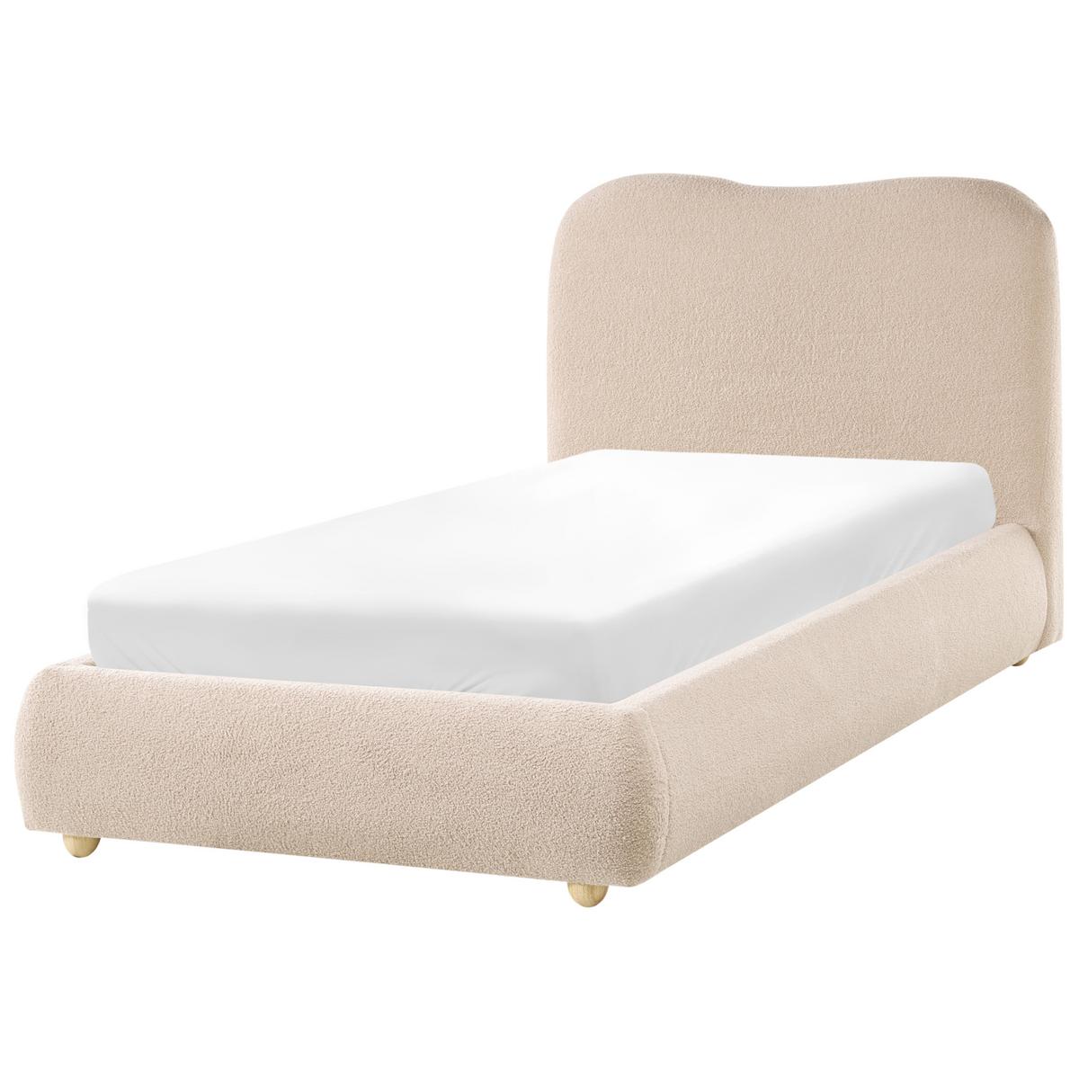 BETT mit Stauraum 90/200 cm Beige Blagnac - Beige/Braun, Textil (90/200cm) - Beliani
