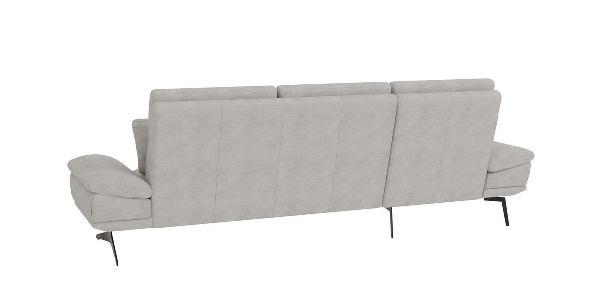 ECKSOFA Loris Grau Samt - Ottomane links - Schwarz/Grau, Holz/Textil (294/175cm) - S-Style Möbel