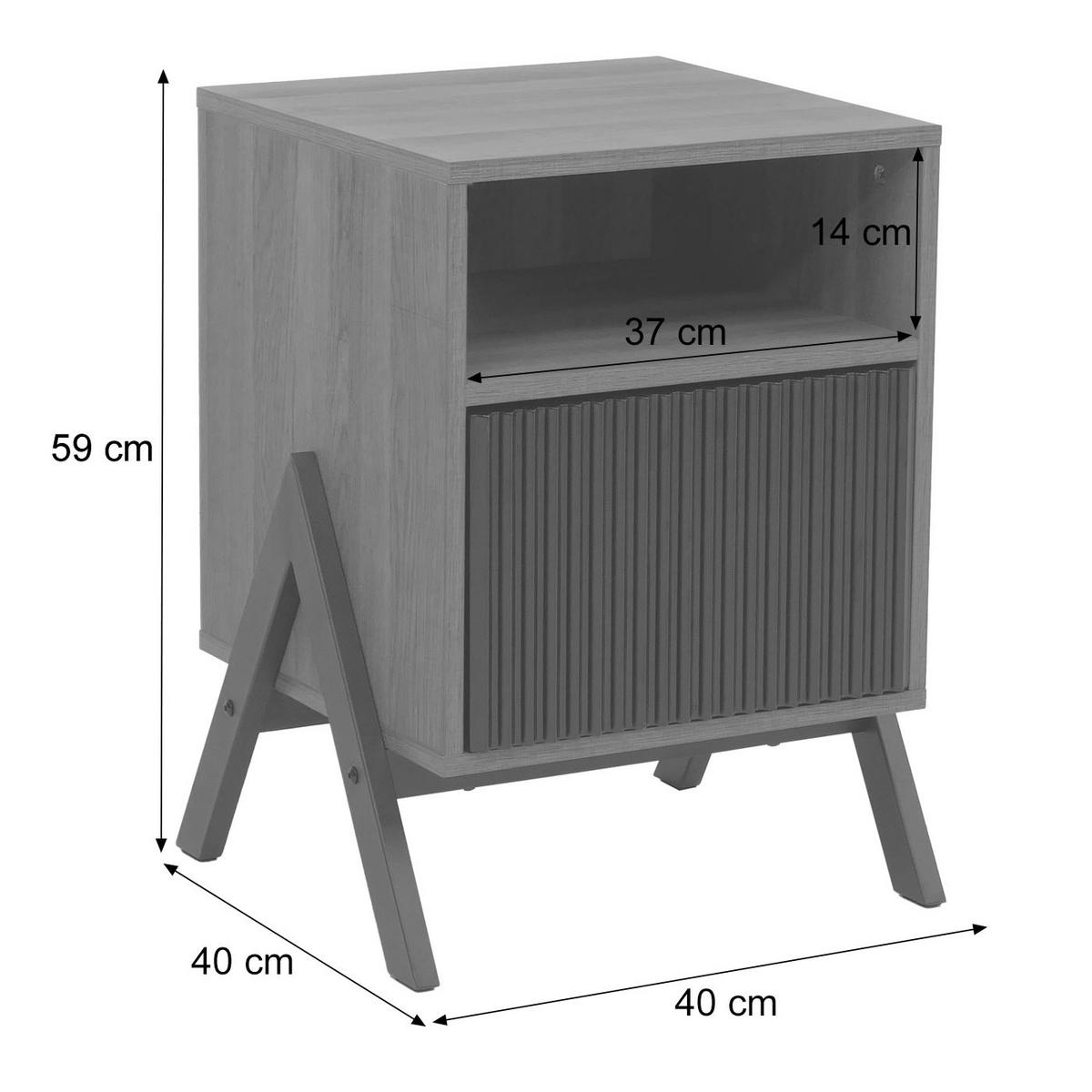 NACHTTISCH rechteckig Braun - Braun, Holz (40/59/40cm) - MCW
