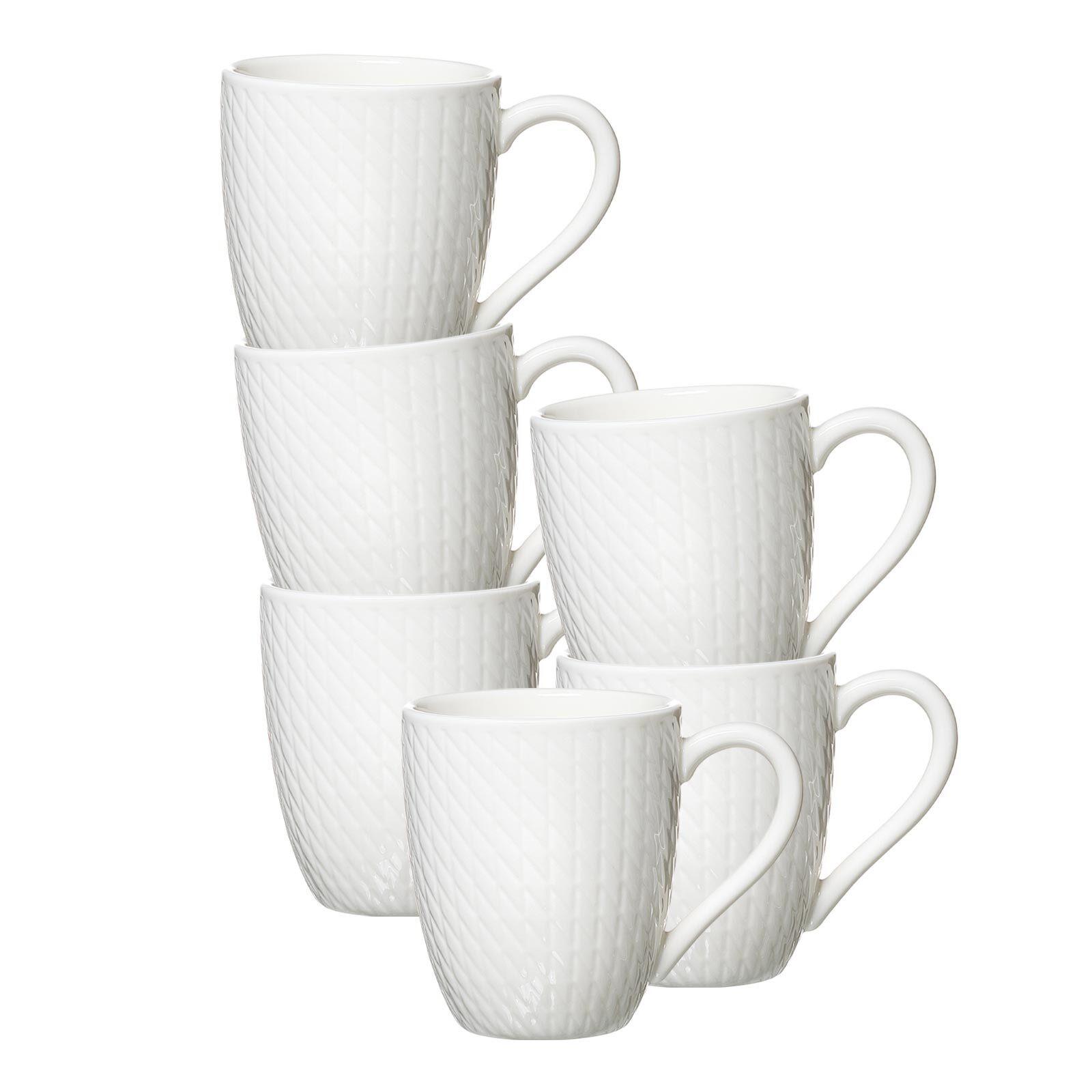 KAFFEEBECHER Saphir weiß 320 ml 6er Set - Weiß, Keramik (0.32L) - Ritzenhoff Breker