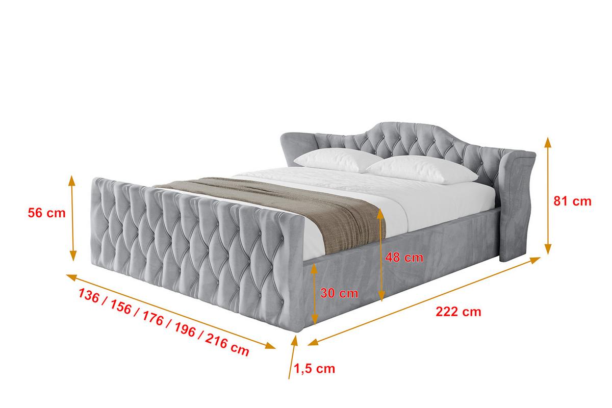 POLSTERBETT mit Bettkasten, Fußteil und Lattenrost, Boxbett ohne Matratze - ZORAN-Z-V1 120x200 Hellgrau - Hellgrau, Holzwerkstoff/Textil (120/200cm) - ALTDECOR
