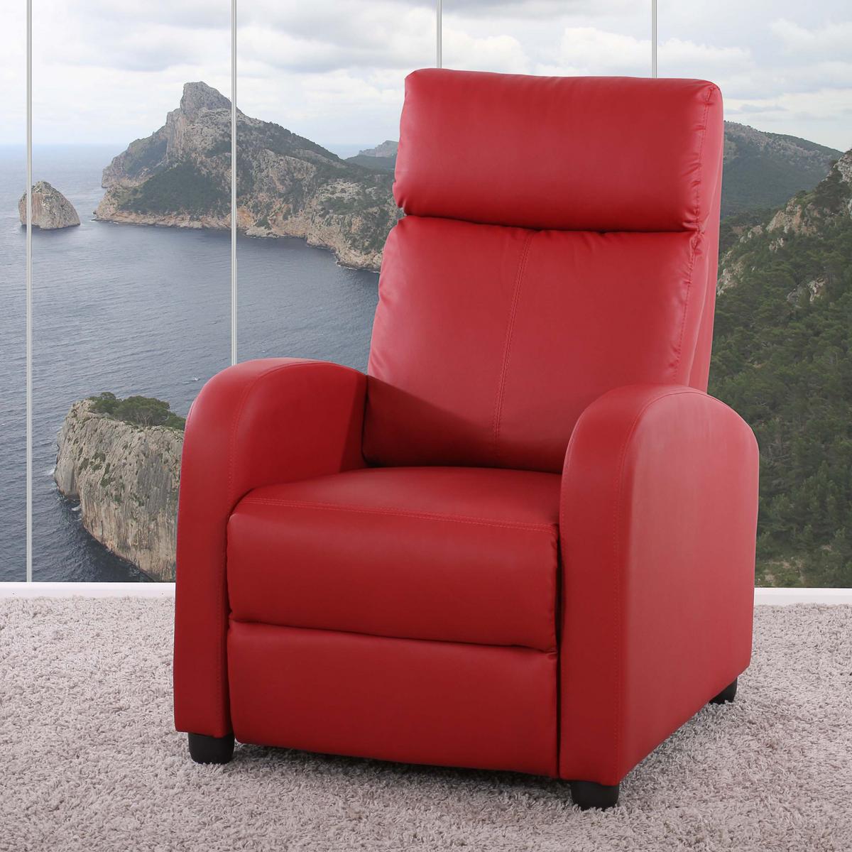 RELAXSESSEL Rot - Rot, Textil (72/105/92cm) - MCW