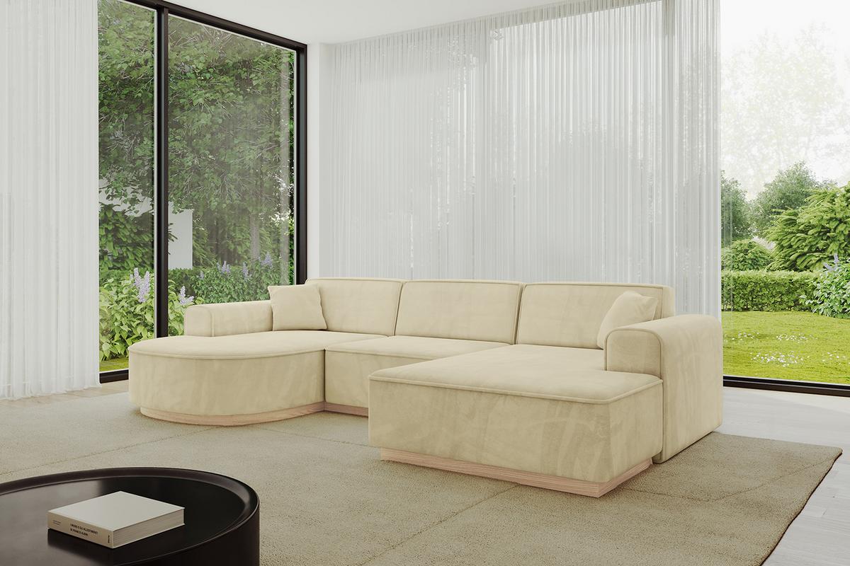 WOHNLANDSCHAFT ARRIO-U1 303x171x83 cm Taupe - Taupe, Holzwerkstoff/Textil (303/83/171cm) - ALTDECOR