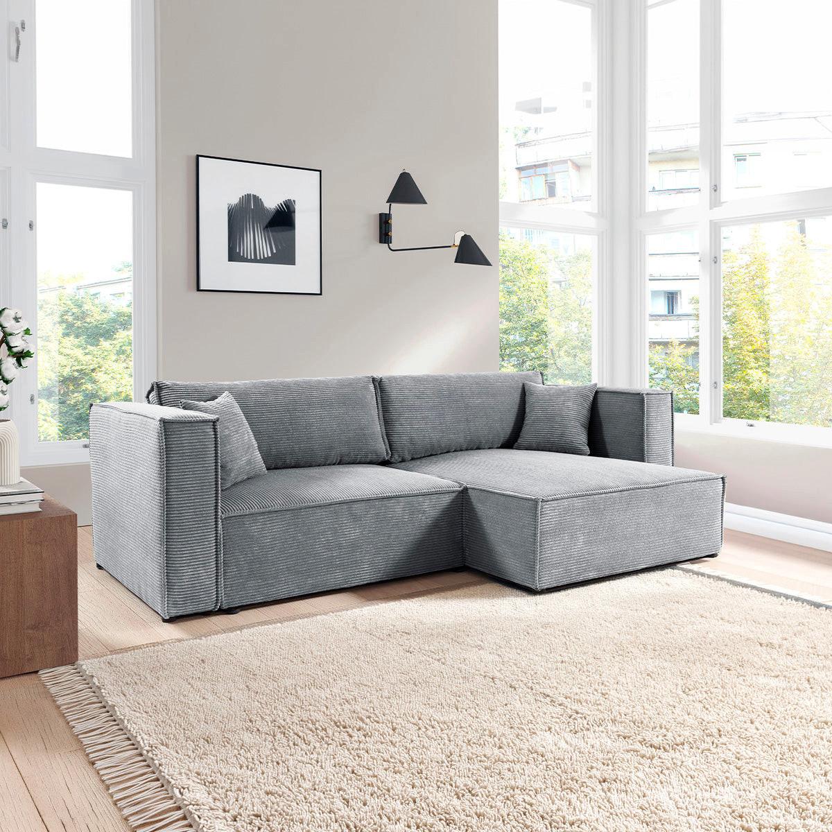 SOFA Jimmy 3 Sitzplätze Hellgrau - Grau, Holz (245/77/148cm) - Petits-meubles