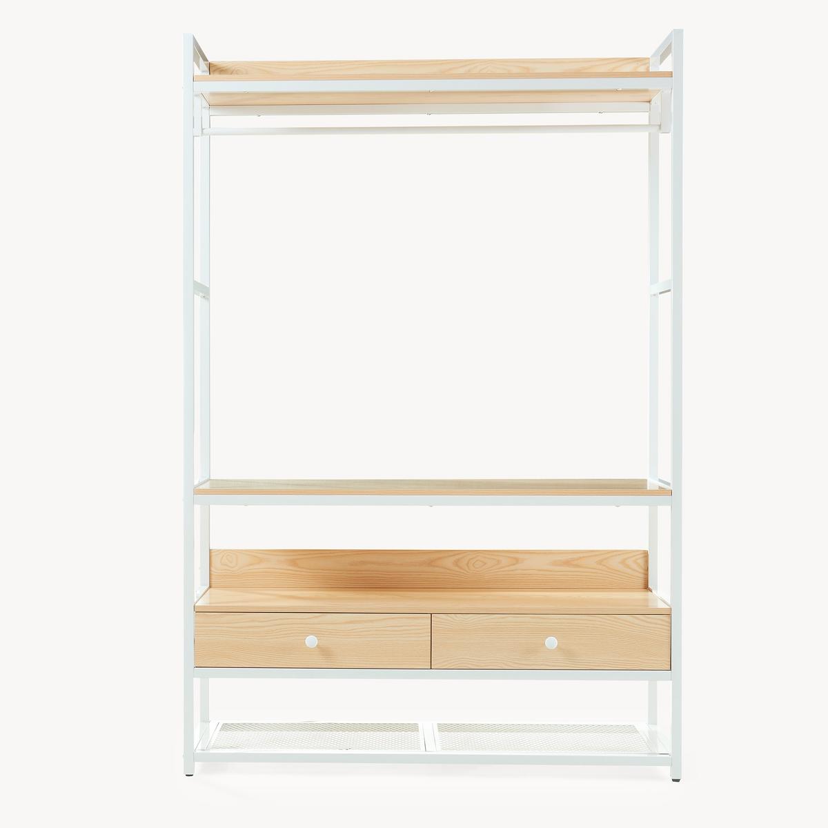GARDEROBENSTÄNDER Isen - Eichefarben/Weiß, Holzwerkstoff/Metall (120/180/40cm) - [en.casa]