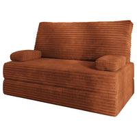 BETTSOFA LADIA aus Schaumstoff Cordstoff Braun Schlaffunktion - Braun, Textil (140/86/60cm) - MASSENO