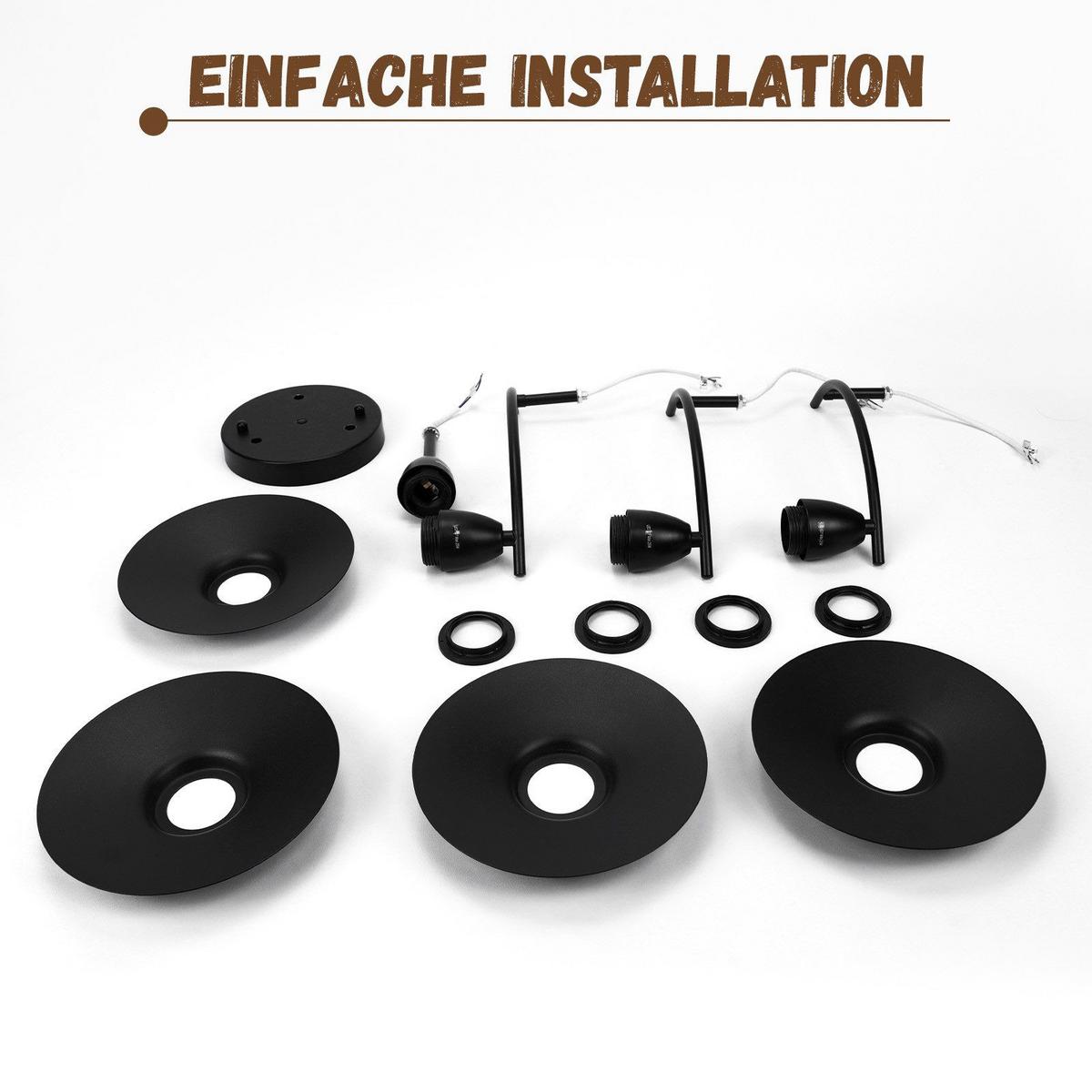 LED-DECKENLEUCHTE Quirin 61/57/19 cm - Schwarz, Metall (61/57/19cm) - Nettlife