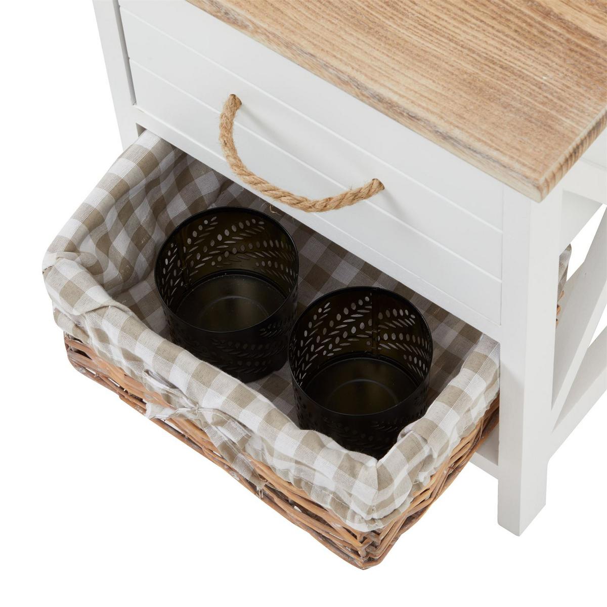NACHTTISCH PERUGIA weiß - Weiß, Holz (32/40/26cm) - IDIMEX
