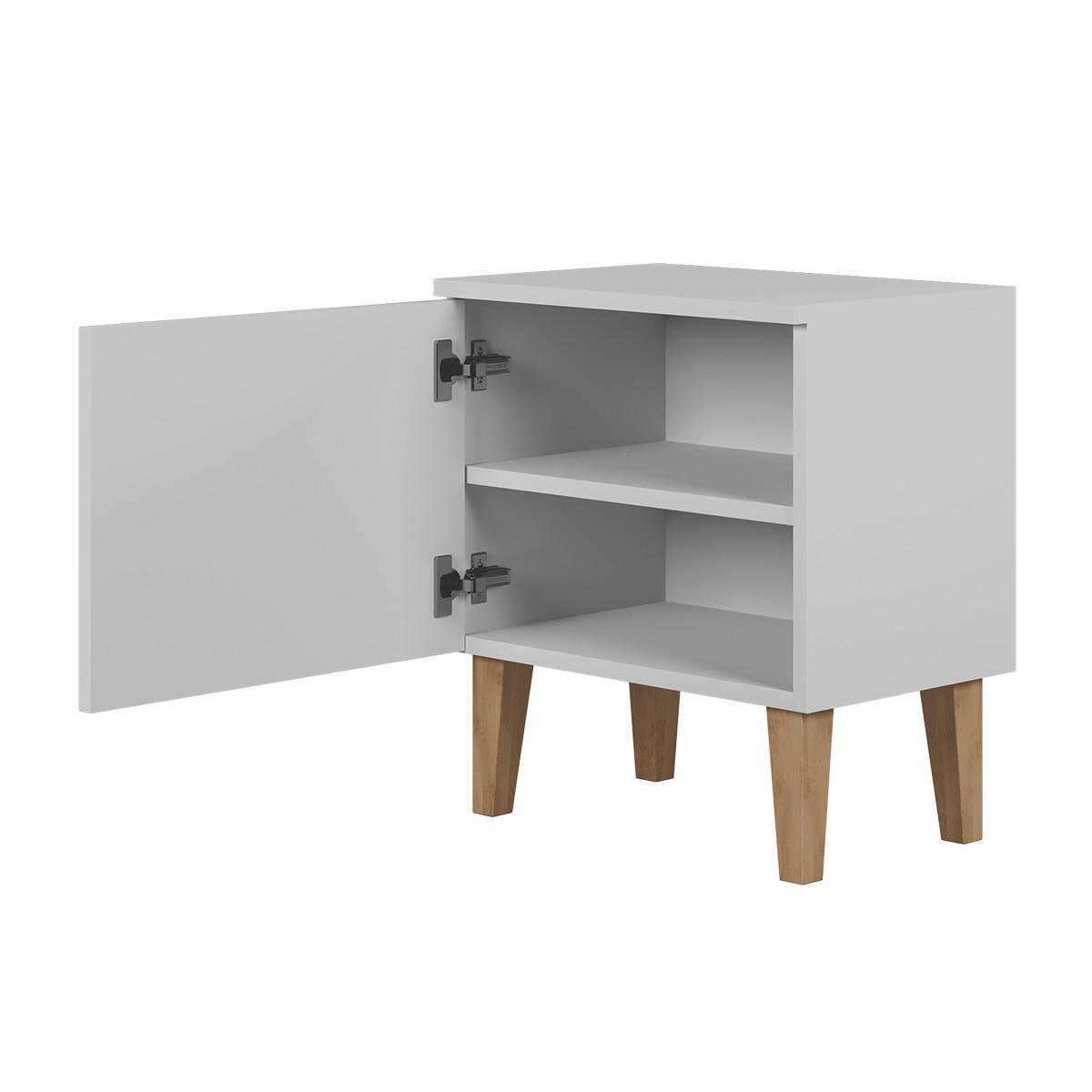 NACHTTISCH Kubi Weiß - Weiß, Holzwerkstoff (50/34/56cm) - Petits-meubles