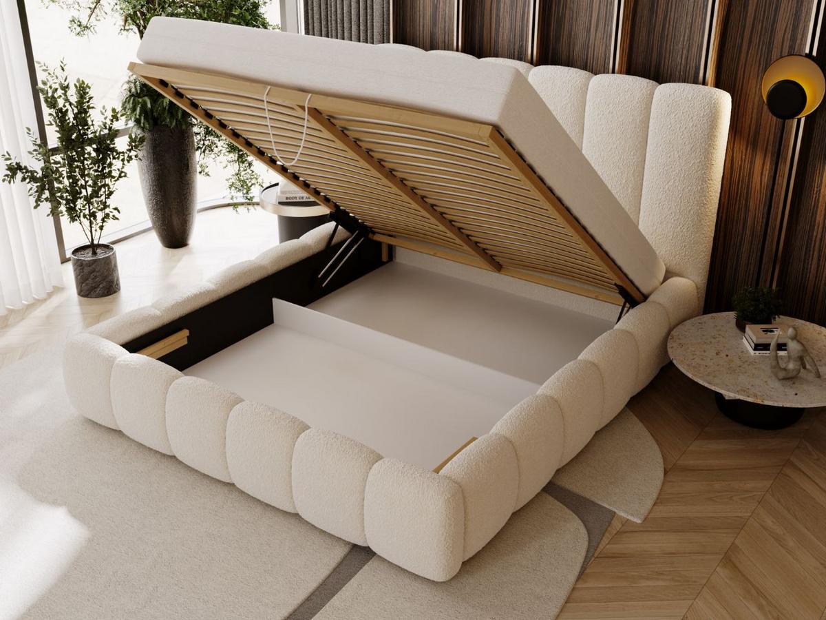POLSTERBETT Imperial 120x200 Bouclé-Stoff Creme - Creme, Textil (120/200cm) - Graingold