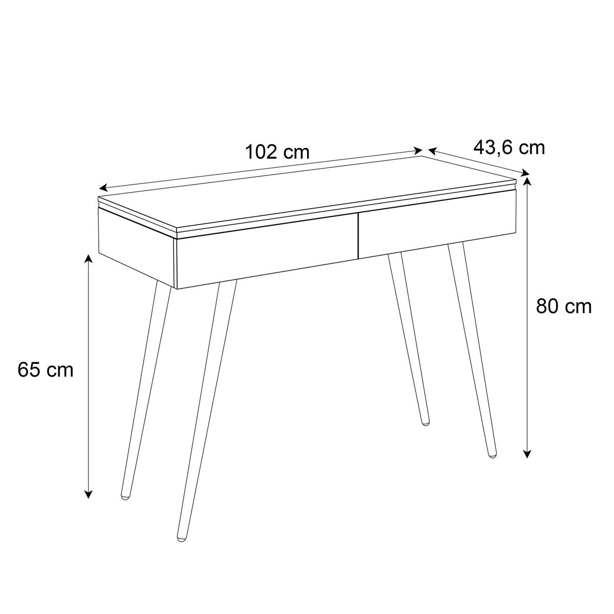 KONSOLENTISCH AURORA-S in KASCHMIR mit Schubladen - Kaschmir/Goldfarben, Holzwerkstoff/Metall (44/102/80cm) - Lookway