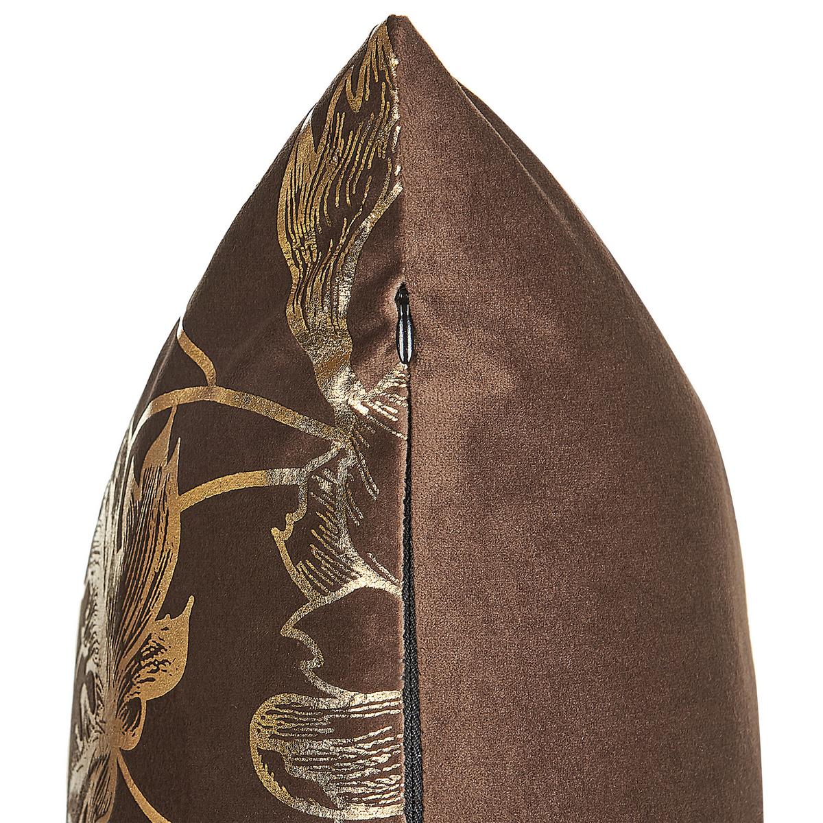 DEKOKISSEN 2er-Set Braun 45/45 cm Daffodil - Braun, Textil (45/45cm) - Beliani