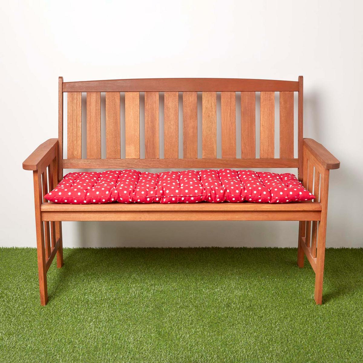 BANKAUFLAGE Polka Dots, 2-Sitzer 108/42/5 cm - Rot, Textil (108/42/5cm) - Homescapes