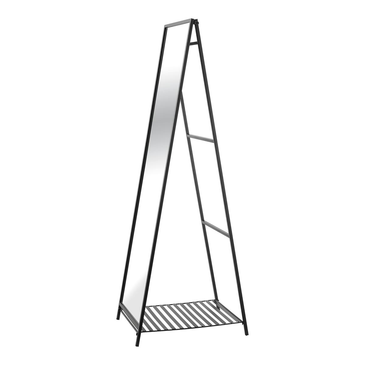 STANDSPIEGEL Ruffano - Schwarz, Glas/Metall (40/160/148.5cm) - [en.casa]