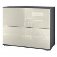 KOMMODE Rova Creme Hochglanz - Creme, Holzwerkstoff (92.5/75.5/35cm) - Vladon