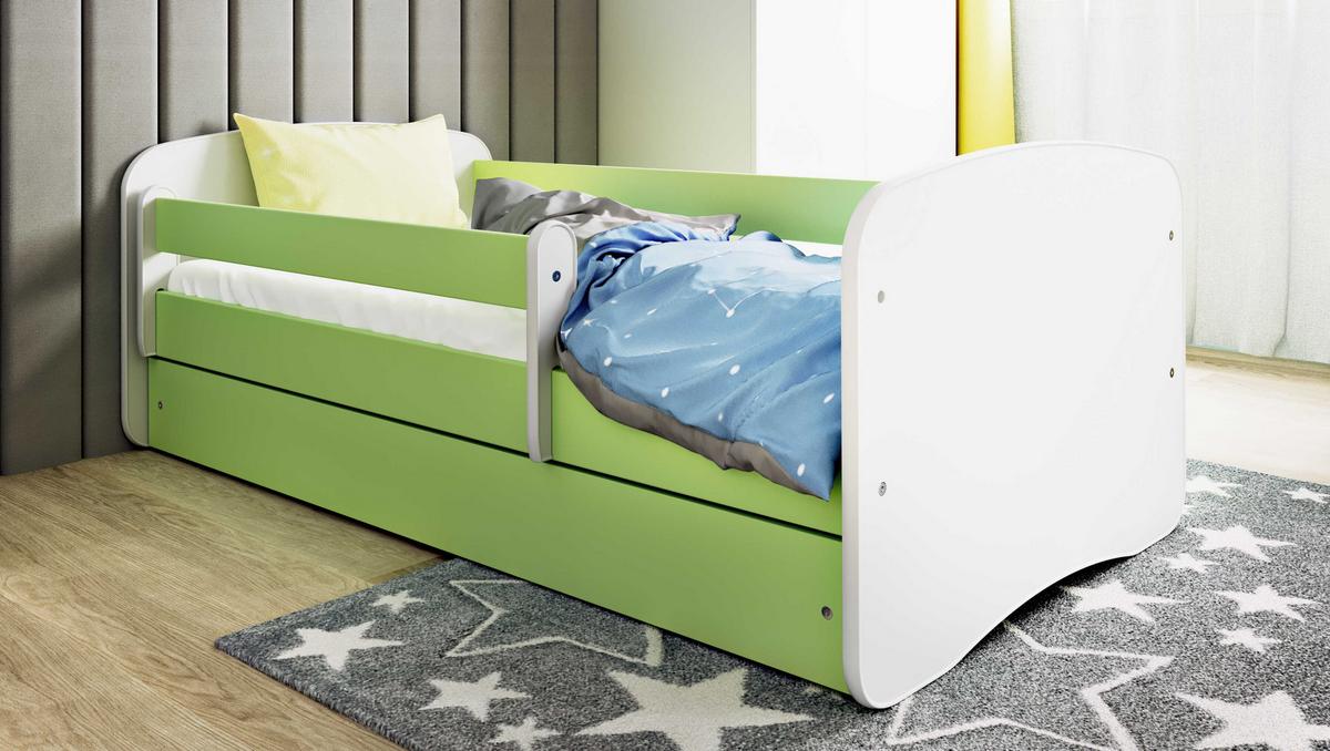 KINDERBETT ohne Muster mit Schublade 140/70 Grün 80/61/144 - Grün, Holzwerkstoff (70/140cm) - RAUMHIRSCH FURNITURE