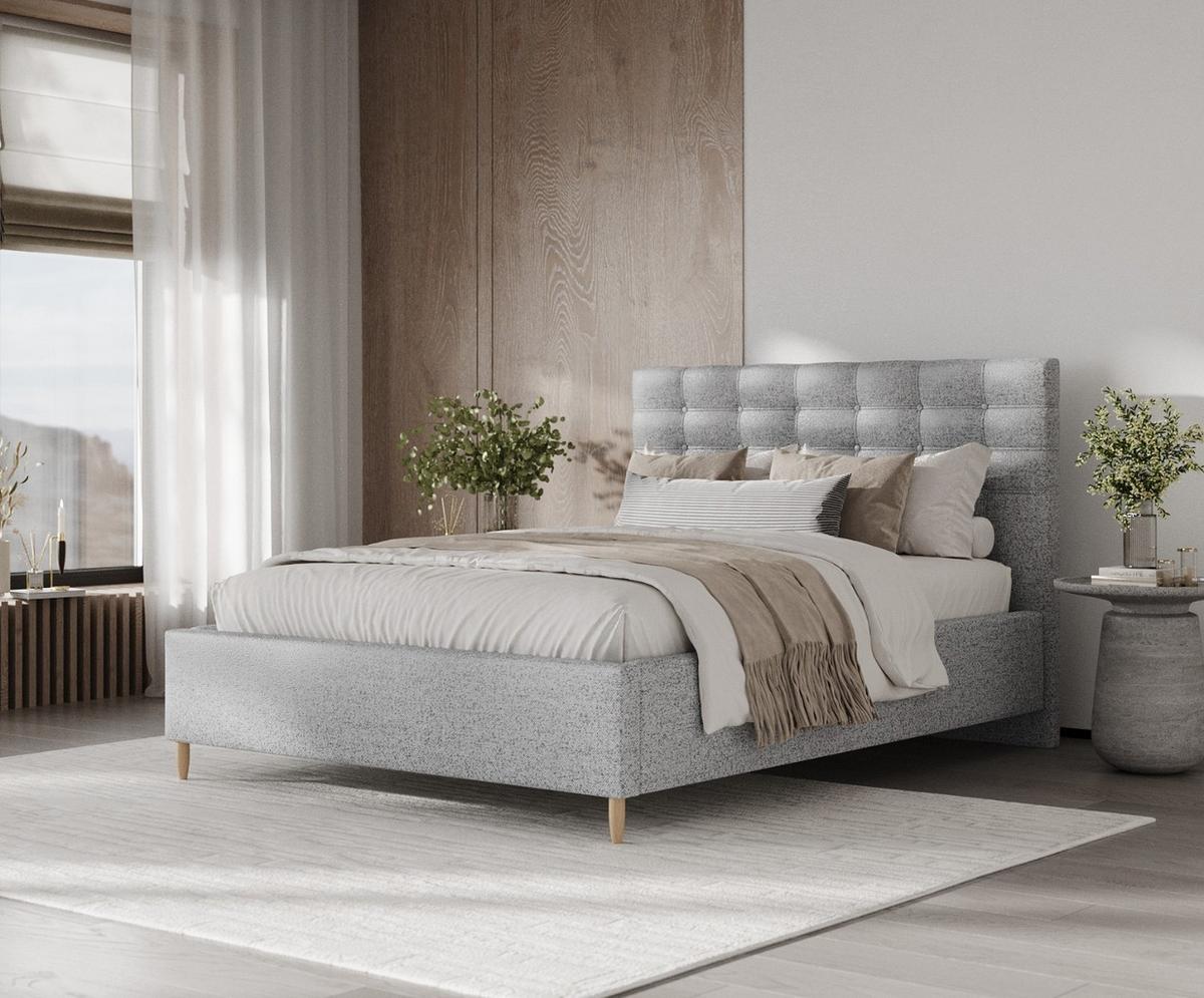 POLSTERBETT Soma 120/200 cm Grau im Riva Stoff - Naturfarben/Grau, Holz/Holzwerkstoff (120/200cm) - AltaBeds