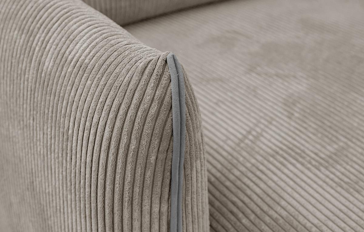 ECKSOFA TAUER 3-Sitzer, taupe - Taupe/Schwarz, Holzwerkstoff/Kunststoff (173/206cm) - Wozimo