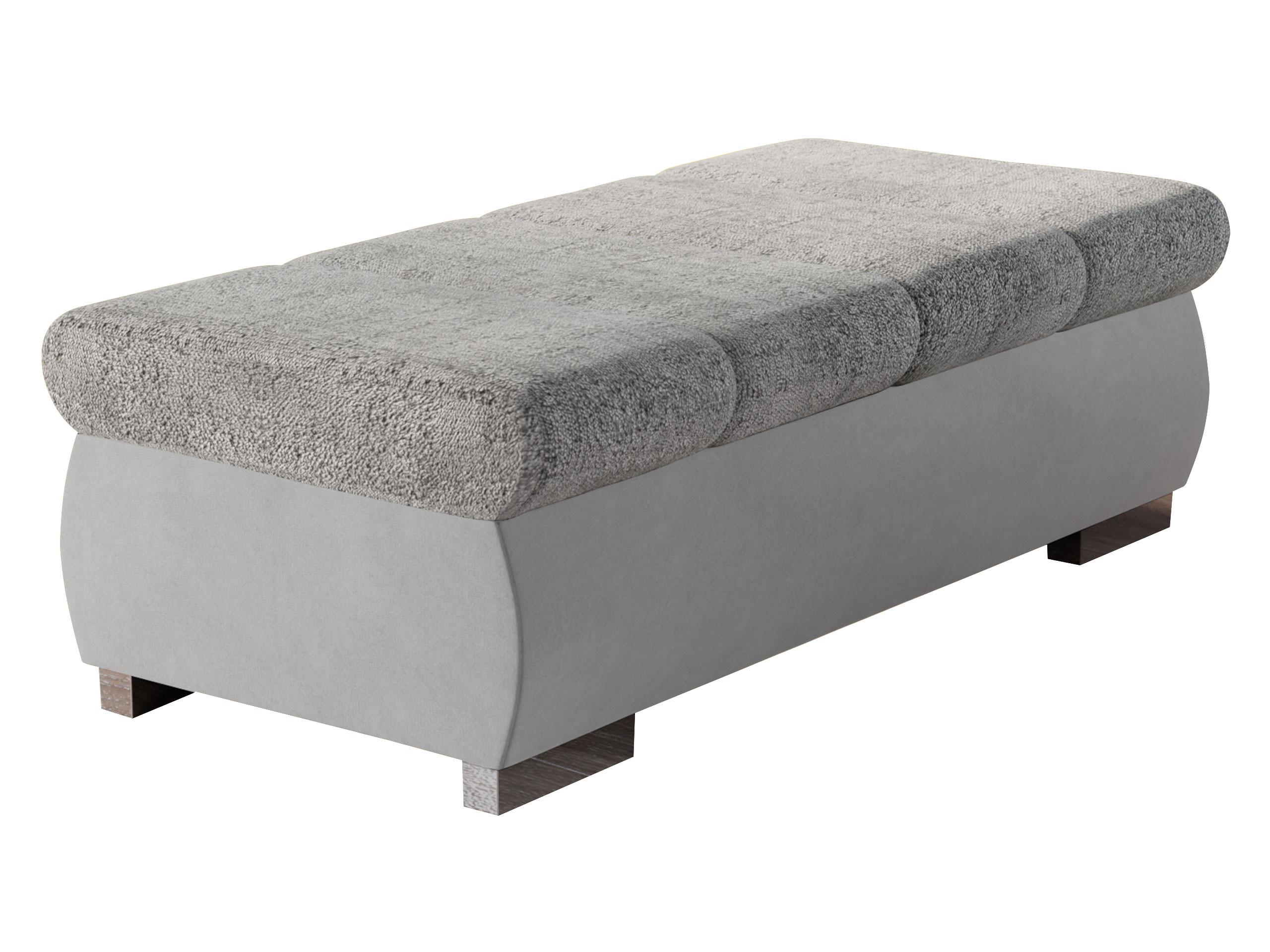 POLSTERHOCKER Bangkok Groß - Silberfarben/Hellgrau, Holz/Kunststoff (120/39/60cm) - MIRJAN24