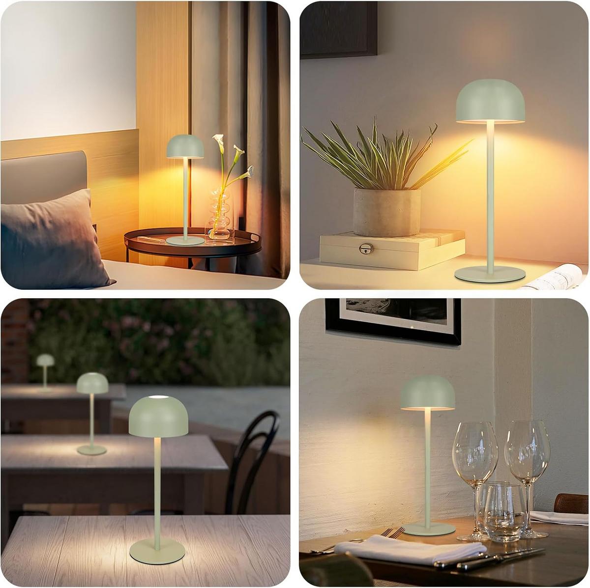 TISCHLAMPE Finns 9/9/25 cm （2er-set） - Grün, Kunststoff/Metall (9/9/25cm) - ZMH