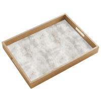 TABLETT Grau - Beton - Verwittert 50x35 cm - Hellgrau, Holz (50/5/5cm) - OnlyWow