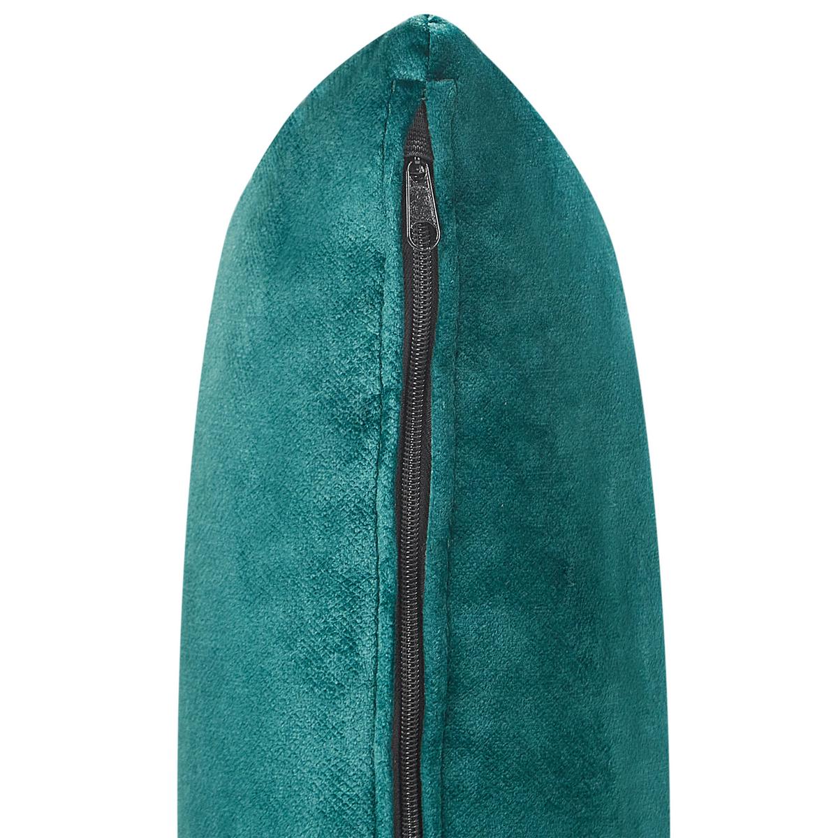 CHAISELONGUE-LINKSSEITIGE Samtstoff Smaragdgrün mit Kissen Lattes Ii - Smaragdgrün/Braun, Textil (192/81/59cm) - Beliani