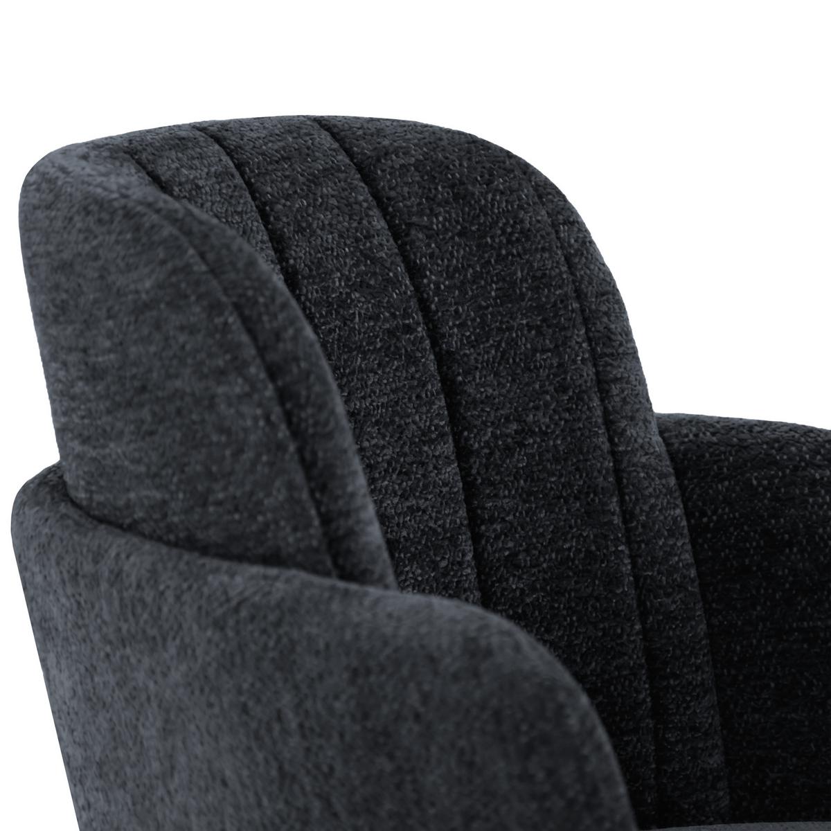ARMLEHNENSTUHL Velto im Bouclestoff mit Metallbeinen, Anthrazit - Anthrazit/Schwarz, Metall (55/77/51cm) - Beautysofa