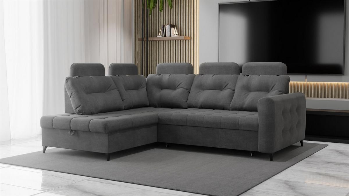 ECKSOFA Wendie - Grau, Holzwerkstoff/Textil (200/250cm) - Fun Möbel