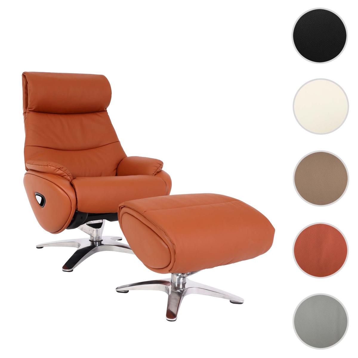RELAXSESSEL MIT HOCKER Braun - Braun, Textil (117/110/77cm) - MCW