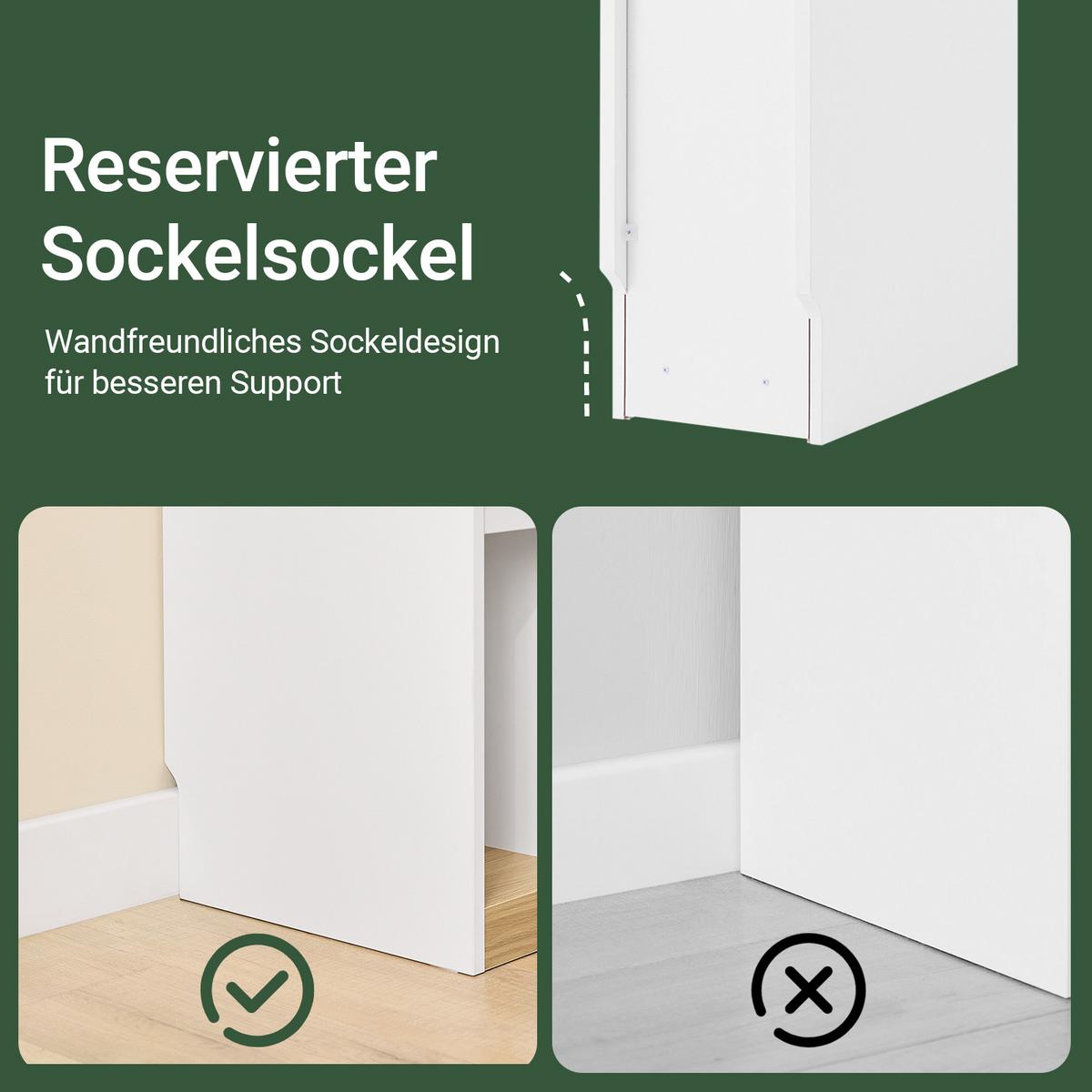 NACHTTISCH schmal, Weiß-Natur 20x60x35cm - Weiß/Naturfarben, Holzwerkstoff (20/60/35cm) - SoBuy