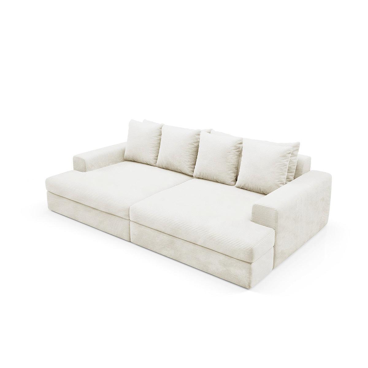 SOFA Paola 3 Sitzplätze Gebrochenes Weiß - Weiß, Holz (272/86/167cm) - Petits-meubles