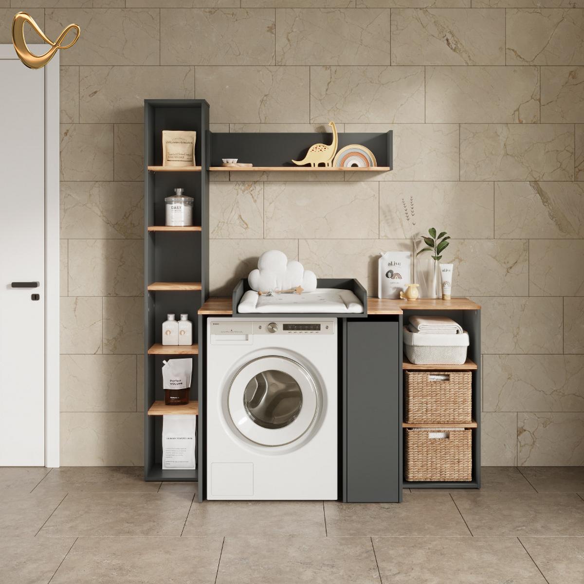 WICKELAUFSATZ Paolina Anthrazit 60 x 12.6 cm - Anthrazit, Holzwerkstoff (60/12.6/74.5cm) - Livinity®