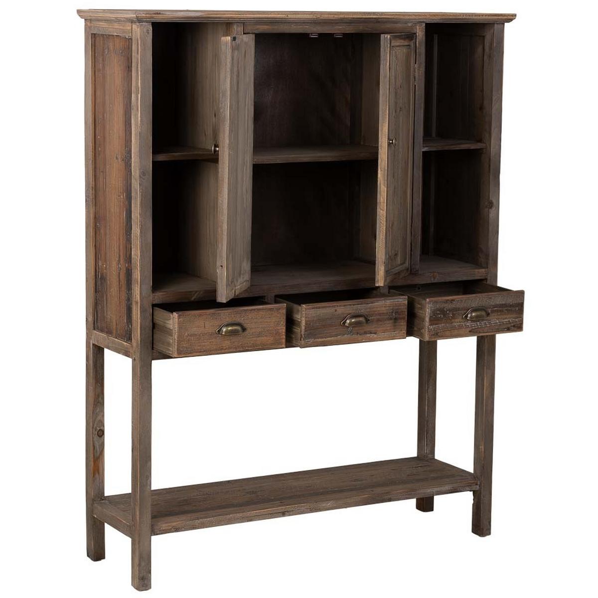 HIGHBOARD mit 2 türen und 3 schubladen 127x40x163 cm - Braun, Holz (127/136.5/40cm) - Wanderlust