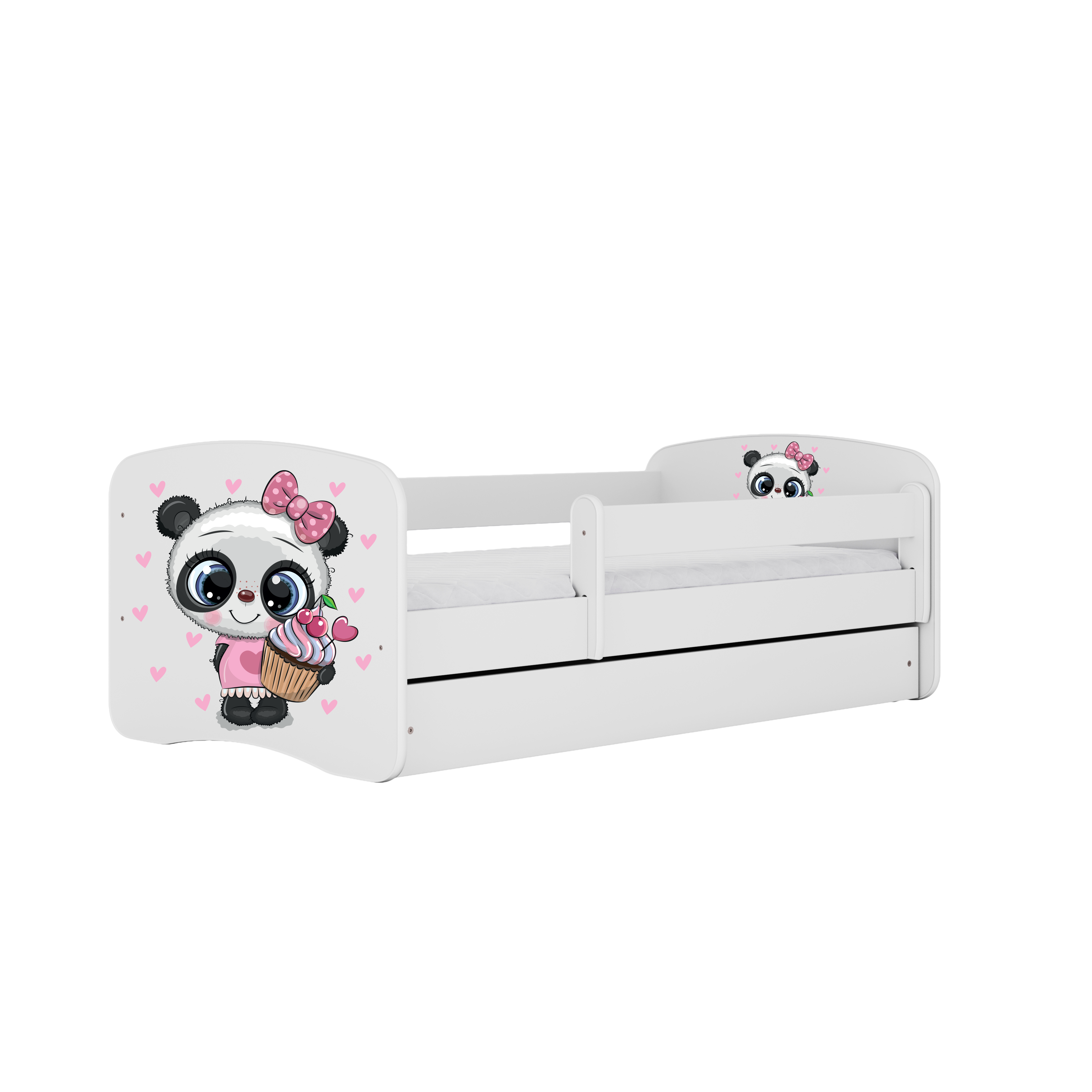 KINDERBETT Panda mit Schublade und Matratze 160/80 - Weiß, Holzwerkstoff (80/160cm) - RAUMHIRSCH FURNITURE