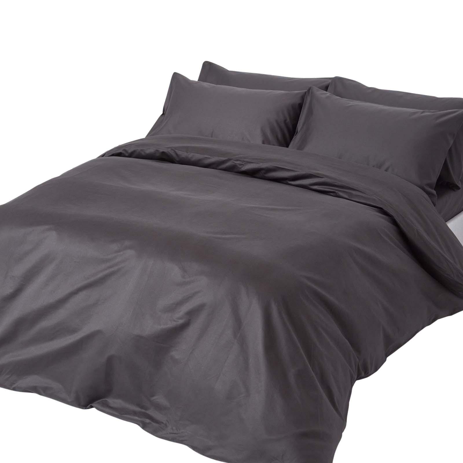 BETTWÄSCHE Premium, Ägyptische Baumwolle, Fadendichte 1000 - Anthrazit, Textil (230/220cm) - Homescapes