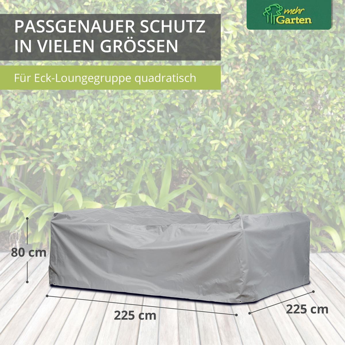 SCHUTZHÜLLE für Loungegruppe rechteckig / quadratisch SHP-60102 - Grau, Kunststoff (225/80/225cm) - mehr Garten