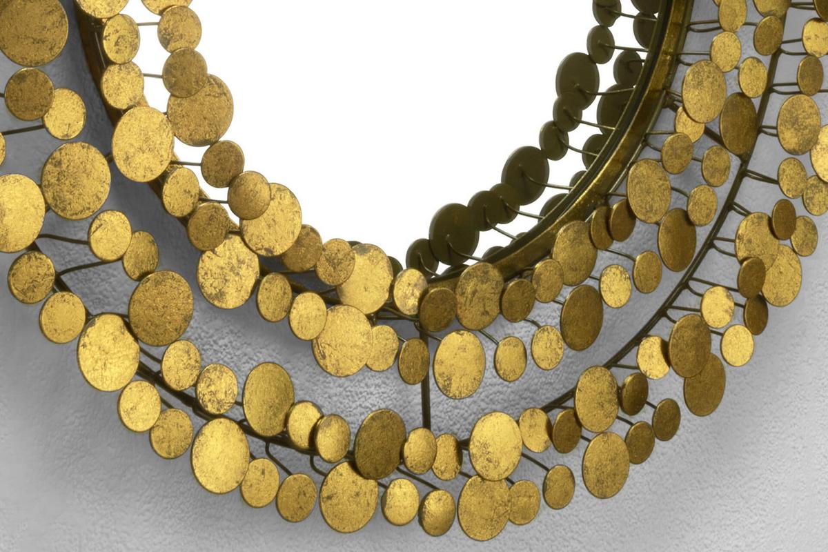 WANDSPIEGEL Gold 68/68 cm - Goldfarben, Metall (7.3/68/6cm) - KUNSTLOFT