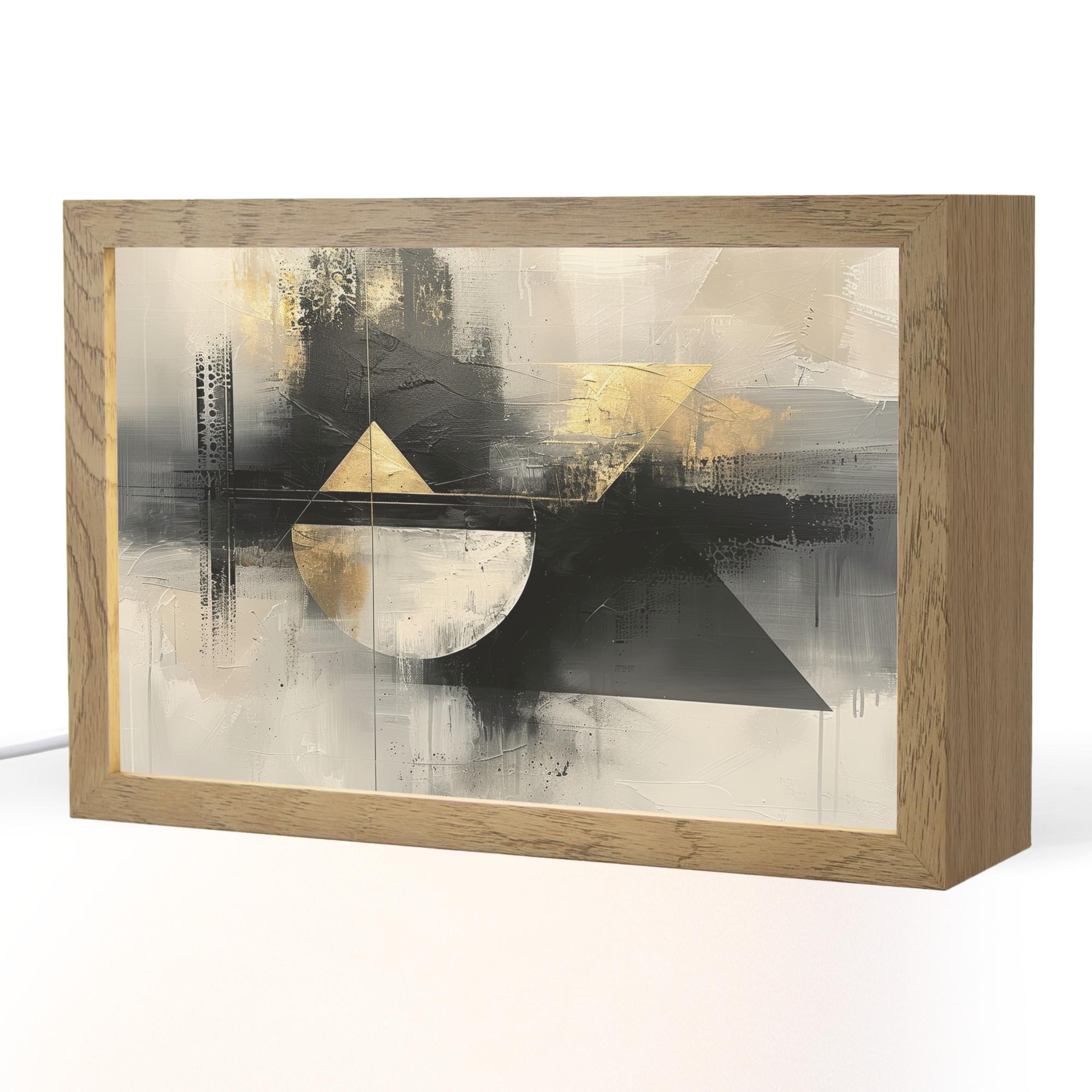 TISCHLEUCHTE Abstrakt - Schwarz - Farbe - Modern 30x20 cm - Birkefarben, Holzwerkstoff (8/30/20cm) - OnlyWow