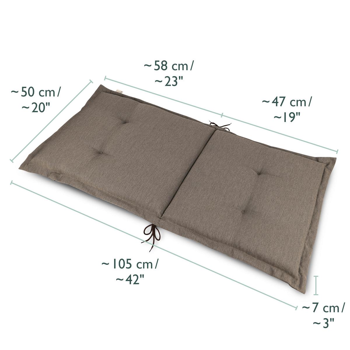 NIEDERLEHNERAUFLAGE HighLux NL 105/50/7cm Taupe - Taupe, Textil (50/7/105cm) - Beautissu 