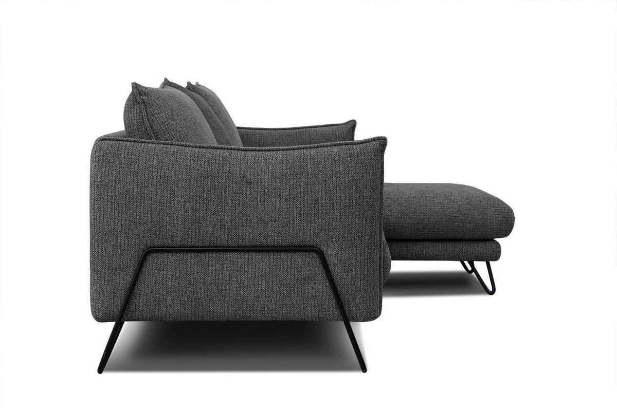 ECKSOFA HOSTEN 4-Sitzer, anthrazit - Anthrazit/Schwarz, Holzwerkstoff/Textil (269/158cm) - Wozimo
